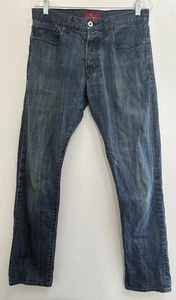 Pantalones de mezclilla Lucky Brand para hombre 121 Heritage ajustados con botones azul lavado oscuro W32 L32 - Imagen 1 de 7