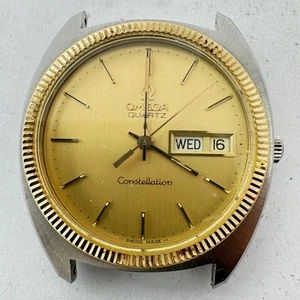 Vintage Omega Constellation Two Tone Men's Quartz Wristwatch Steel & 10k GF Cap - Picture 1 of 3