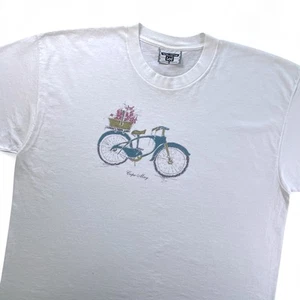 Vtg 90s Cape May NJ Bicycle Art Tee Flower Basket Beach Cruiser Lee Tag USA XL - Picture 1 of 3