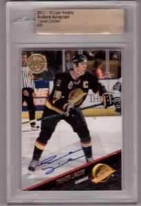 Autógrafo de recompra de hojas TREVOR LINDEN 17/18 firmado #d 4/5 certificado de autenticidad en canas traseras SP - Imagen 1 de 2