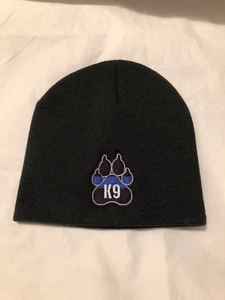Dünne blaue Linie K-9 K9 PAW amerikanische Flagge Polizist Polizei schwarz Totenkopf Kappe Mütze Beanie - Bild 1 von 1