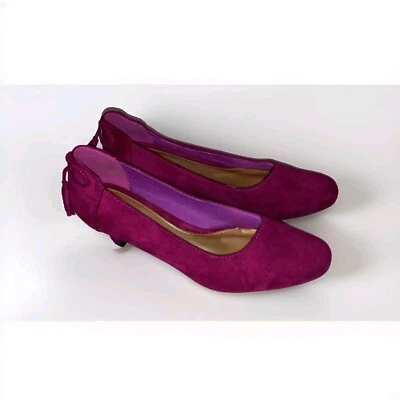 Angel Flex Heels,  Faux Suede,  Wine Color. Size 8.5 M - Image 1 of 4