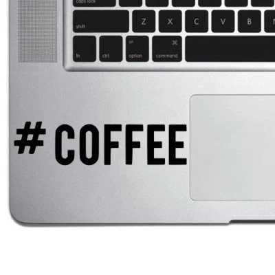 Coffee Hasgtag Decal Sticker for Macbook Air/Pro Laptop Tumbler Cup Mug Bottles - Image 1 of 4