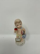 Vintage 1962 Napco Calendar Cutie SEPTEMBER Baby With APPLE AND BOOKS