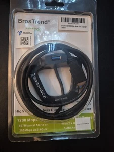 BROSTREND NEW AC1200 HIGH GAIN WIRELESS DUAL BAND USB ADAPTER WIND10, MACOS, - Photo 1/5