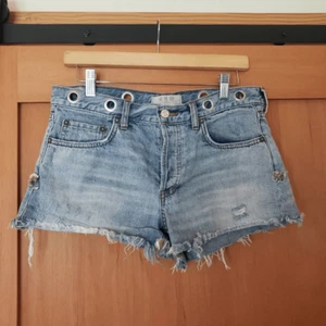 Pantalones Cortos de Jean We the Free Denim Botón Mosca Ojal Cintura - Imagen 1 de 7