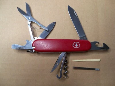 Victorinox Climber Swiss Army Pocket Knife - Red - Scissors & Hook - Very Good - Image 1 of 4