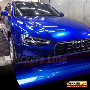 Pellicola adesiva BLU lucido metallizzato car wrapping auto moto glossy blue - Foto 1 di 4