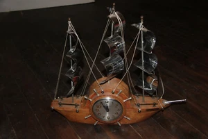 RARE MASTERCRAFTERS SAVANNAH WOOD & CHROME SESSIONS 8 DAY SHIP MANTLE CLOCK! - Picture 1 of 7