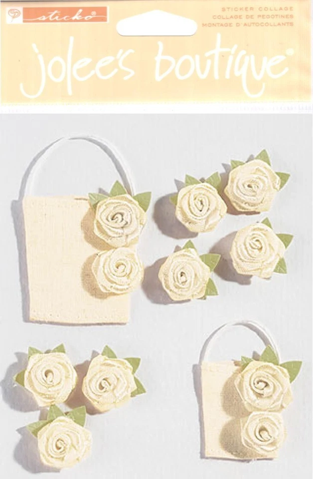 Vintage Jolee's Boutique 3-D Stickers Fabric Flowers Theme 53246 FAST FREE ship! Foto 1 de 1