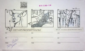 Página de guión gráfico dibujada a mano de producción de X-Men serie animada firmada por Larry Houston - Imagen 1 de 3