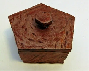 Fünfeckige Keramik Handarbeit rotbraun Schmuckschatulle 6" x 6" x 2,5" Handarbeit - Bild 1 von 9