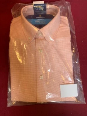Camisa de Vestir Stafford Oxford, Coral, Cuello Abotonado, 17-17 1/2 36/37, Nueva Foto 1 de 2