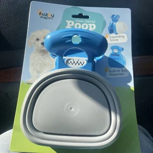 Dog Poop Scoop with Waste Bag Dispenser - BLUE, 10 Refill Bags and Expandable... - Picture 1 of 6