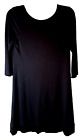 Donna Ricco New York Flare V Neck Back with Pleat 3/4 sleeve Black Dress size M