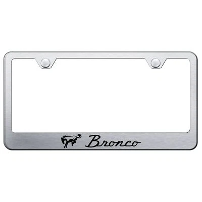 Ford Bronco Laser Etched Logo Stainless Steel License Plate Frame - Image 1 of 3