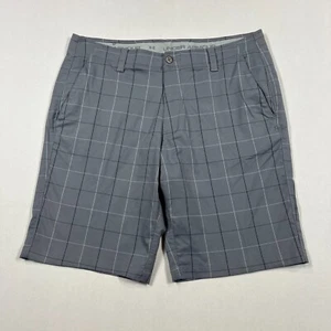Under Armour Golf Shorts Grey Check Lightweight Casual Chino Mens W38 - Picture 1 of 11