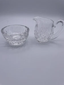 Waterford Lismore Crystal Mini Individual Open Sugar Bowl & Creamer Set ~Signed - Picture 1 of 7