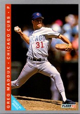 Greg Maddux 1993 Fleer Fruit of the Loom #39 Baseball Card