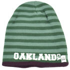 Oakland Strick Beanie Scrum gestreifte graue Mütze ohne Manschetten Winter Kalifornien burgundisch