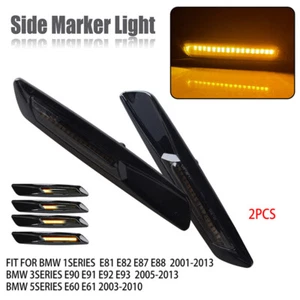 Black Sequential Led Side Marker Turn Signal Light FOR 2011-16 BMW F10 5 Series - Foto 1 di 10