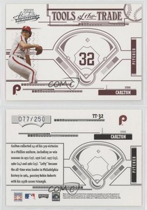 2005 Playoff Absolute Memorabilia Tools of the Trade Red /250 Steve Carlton HOF