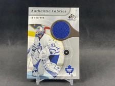 2005-06 UD SP GAME USED ED BELFOUR AF-EB AUTHENTIC FABRICS JERSEY MAPLE LEAFS