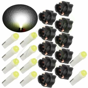 For 10X T5 Cluster Panel Gauge Dash LED Bulbs Light 37 74 White W/ Twist Sockets - Picture 1 of 12