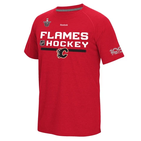 Calgary Flames Reebok Center Ice Authentic Locker Room Red Ultimate Tee Men's Cover