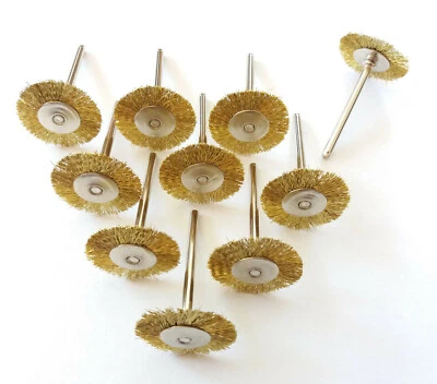 10x Messing Tellerbürsten Rund Drahtbürsten Set Dremel Proxxon Scheiben 10 Kreis