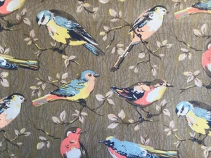 50cmx 50cm Square Cath Kidston British Garden Birds Olive cotton Duck new Fabric - Picture 1 of 7