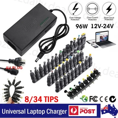 34 Tips 96W Multi Universal Power Supply Charger for PC Laptop & Notebook AC/DC - image 1 of 4