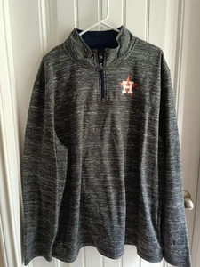Houston Astros 1/4 Zip Pullover Sweater Side Pockets MLB Majestic Mens 2XL - Picture 1 of 6