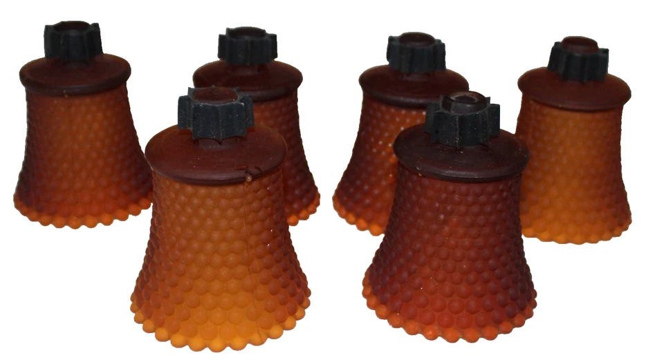 ВИНТАЖНЫЙ HOMCO 70-Х ОБЕТ СВЕЧИ ДЕРЖАТЕЛИ ТЕМНО ЯНТАРНЫЙ КОЛЫШЕК HOBNAIL УЗОР ЛОТ 6 - Изображение 1 из 1