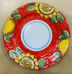 Vietri Pottery- Sorrento Lemon Pattern 10 Inch Plate Made/Painted by hand-Italy - Picture 1 of 4