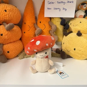 Jellycat Fun Guy Robbie nuovo con etichette - ritirato e raro - ragazzo fungo - spedizione veloce dagli Stati Uniti - Foto 1 di 4