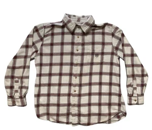 Vintage Chaps Ralph Lauren Herren Langarm Karo Button-Down Hemd - Creme/Mau - Bild 1 von 9