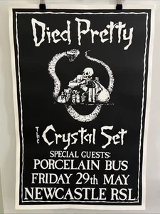 Original John Foy Poster (1987) Died Pretty, Crystal Set, Scull Printworks, AUS - Picture 1 of 7