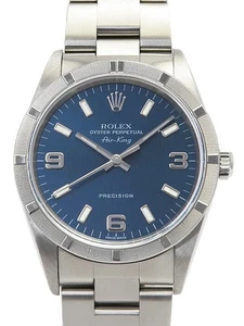 ROLEX Air King 14010M Blue Case Size 34mm Men's Used Watch #7147 - Picture 1 of 9