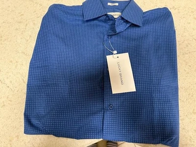NWT LUCKY BRAND MEN LS SHIRT SLIM FIT 4 WAY STRETCH WICK NO WRINKLE SZ 34/35 $60 - Image 1 of 4