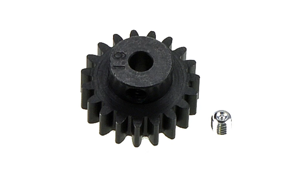 Motorritzel 19Z Modul 0,8mm Stahl ausgedreht schwarz leicht für DT-04 DT-03,02,1 - Bild 1 von 1
