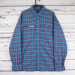 Patagonia Early Rise Shirt Mens M Check Utility Pocket Snap Button Blue - Picture 1 of 15