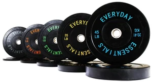 Juego de placas de peso de placa de parachoques Olympic buje de acero negro 260 libras - Imagen 1 de 6