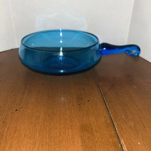 Vintage Empoli Hand Blown MCM Italian Bowl With Handle Unmarked - Picture 1 of 4