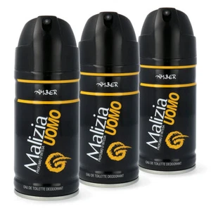 MALIZIA HOMO Amber deo 3x 150ml velvety and woody men's decor