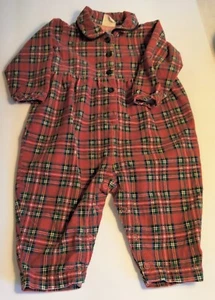 Mameluco a cuadros de Navidad de Old Navy bebé 6-12 meses 100 % algodón - Imagen 1 de 7