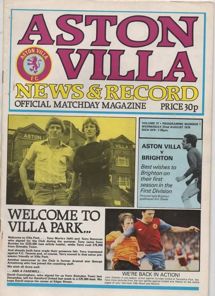 Aug 79 ASTON VILLA v BRIGHTON - Image 1 of 1