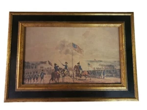 Stampa artistica vintage Battle of New Orleans di S. Seymour incorniciata - Foto 1 di 6