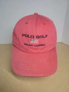 Polo Ralph Lauren Golf USA Flag Dad Cap Baseball Faded RED Vintage - Picture 1 of 6