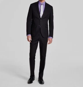 Kenneth Cole Men's Black Techni-Cole Slim-Fit 2-Piece Suit Set Size 40S - Picture 1 of 6